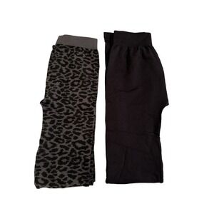 Pack Of 2 NIKIBIKI Women's Stretch Pull On Full Length Leggings One Size Black